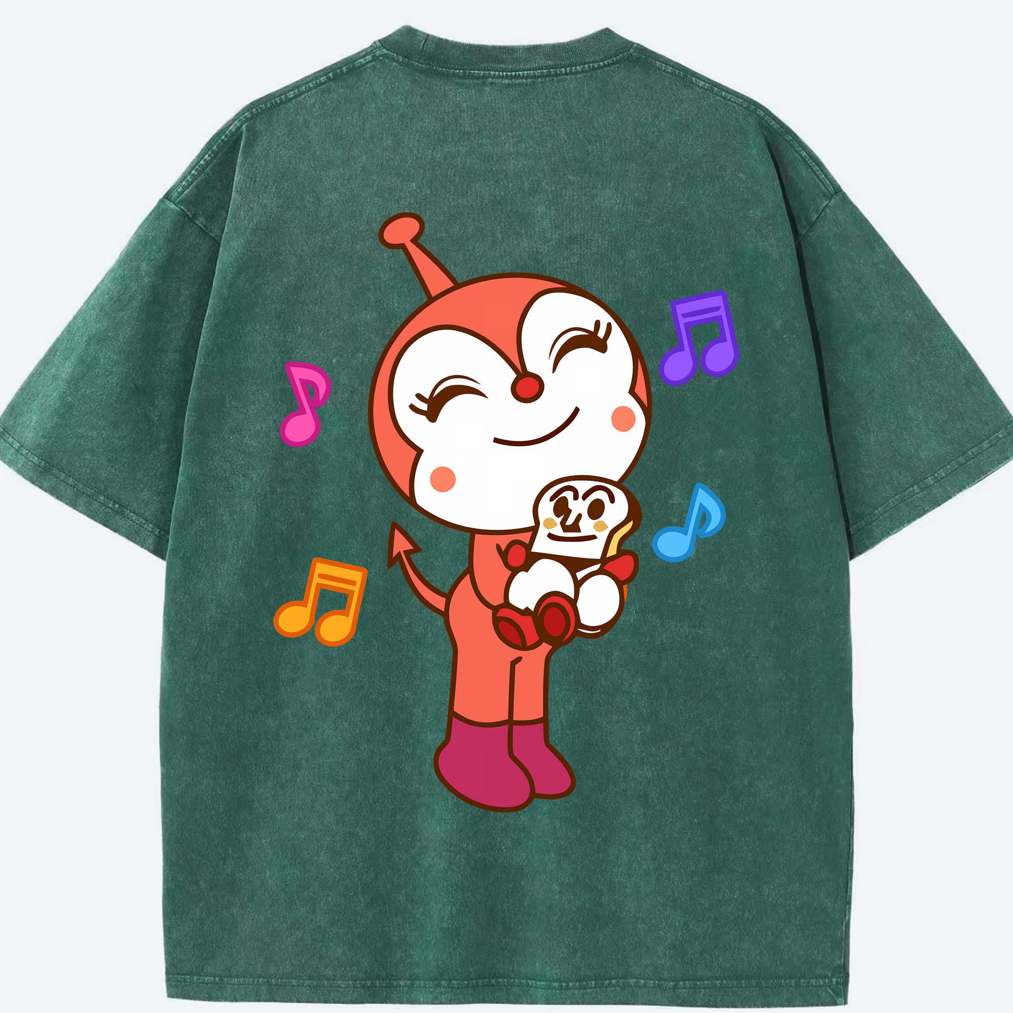（画像用） アンパンマン Anpanman 綿100% ヴィンテージ風 半袖Tシャツ（背面プリント）